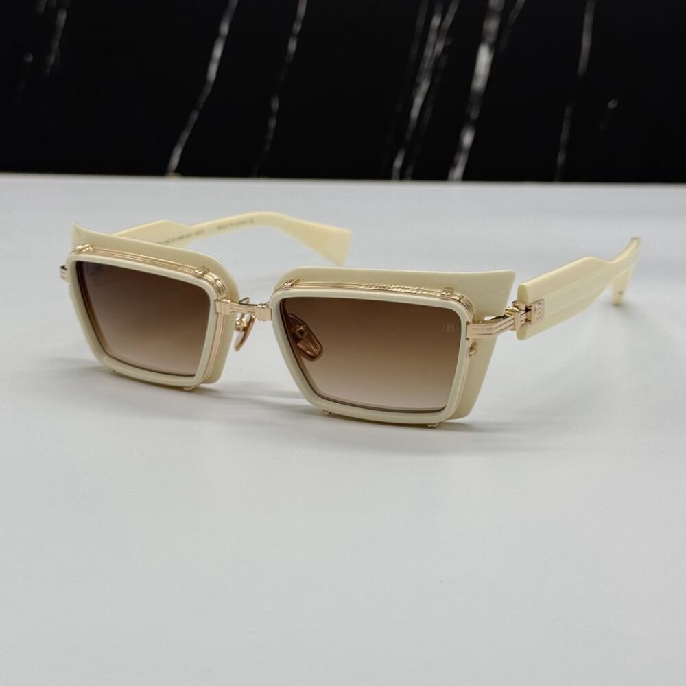NEW BALMAIN ADMIRABLE WHITE/BROWN UNISEX SUNGLASSES BALMAIN BPS-130C - Picture 3 of 15